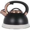 image:imageMr Coffee Flintshire 22 Quart Large Whistling Stainless Steel Tea Kettle Matte Black with Copper Accent Stovetop FastBoil Tea PotMatte Black w Copper